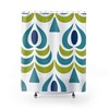Retro Peacock Scandinavian Teal/Blue/Lime Green Mid Modern Shower Curtain for a Vintage-Inspired Bathroom