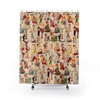 Retro Pin Up Beauties Shower Curtain for Classic Cheesecake Art Vibe
