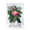Retro Pink Flamingo Shower Curtain for Mid Century Tropical Vibes