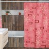 Retro Pink Mid Century Modern Inspired Shower Curtain for Vintage Bathroom Flair