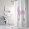 Retro Pink Poodle Shower Curtain | Black and White Bath Mat & Towels | 50s Style Bathroom Decor
