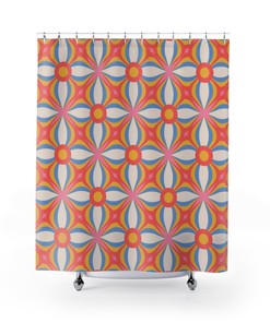 Retro Printed Shower Curtain - Unique Bathroom Decor Gift Idea
