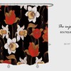 Retro Rose Flowers Shower Curtain, Black Waterproof- Vintage Bathroom Shower Curtains