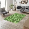 Retro Sage Green Groovy 1970s Style Area Rug, Full Size 70s Style Carpet for Living Room