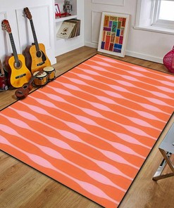 Retro Seamless 60s 70s Aesthetic Style Area Rug Personalized Home Decor with Vintage 70s Feel