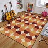 Retro Seventies Style Groovy Seamless Geometric Area Rug - Personalized Home Decor in Living Room Kids Bedroom Nursery