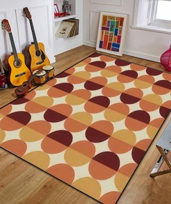 Retro Seventies Style Groovy Seamless Geometric Area Rug - Personalized Home Decor in Living Room Kids Bedroom Nursery