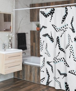 Retro Shoes Polka Dot Shower Curtain, Feminine Bathroom Decor