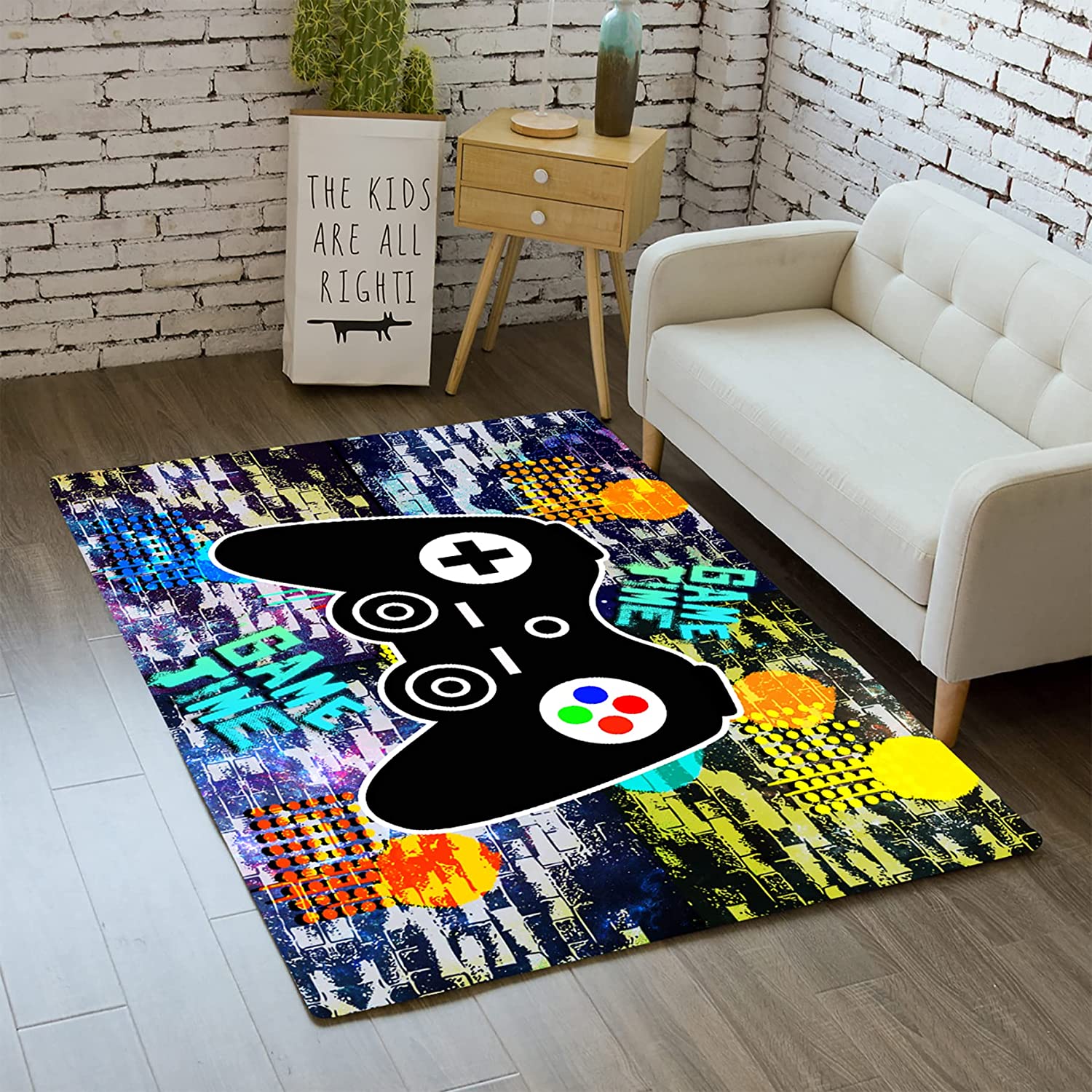 Retro Street Game Carpets T-Shirt, Hoodie, Sweatshirt: Gaming Rugs for Teen Boys with Video Games Controller Pattern