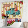 Retro Theme Shower Curtain | Vintage Collage Bath Curtain | FolkNFunky Design