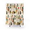 Retro Tiki Drink Menu Shower Curtain for Mid Century Tropical Vibes