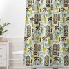 Retro Tiki Shower Curtain | Hawaiian Print Tropical Bathroom Decor | Mid Century Modern Theme