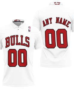 Rock Throwback Look with Chicago Bulls Any Name 00 90s White Jersey Polo Shirt in 3D