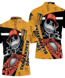 Rock Your Chicago Blackhawks Fandom with Monster Energy Logo on All Over Print Polo Shirt