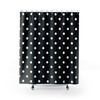 Rockabilly Black and White Dots Shower Curtain | Polka Dot, Vintage Bathroom Shower Curtain