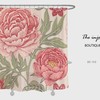 Rode bloemen douchegordijn, Chinese stijl waterdichte en wasbare Disney Shower Curtains met haken