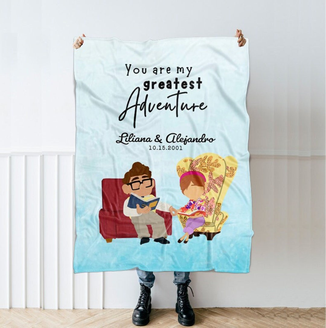 Romantic Disney Up Ellie and Carl Full Size Blanket for Wife Anniversary and Birthday Gift