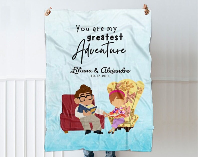 Romantic Disney Up Ellie and Carl Full Size Blanket for Wife Anniversary and Birthday Gift - Image 2
