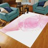 Romantic Pink Petals Art Deco Rug for Large Soft Area in Home Decor with Feminine Touch