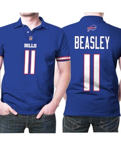 Royal Allover Polo Shirt with 3D Design of Cole Beasley #11: The perfect outfit for any game.