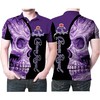Royale with Our Sugar Skull Crown Royal Purple Flower Pattern 3D All-Over Print Polo Shirt
