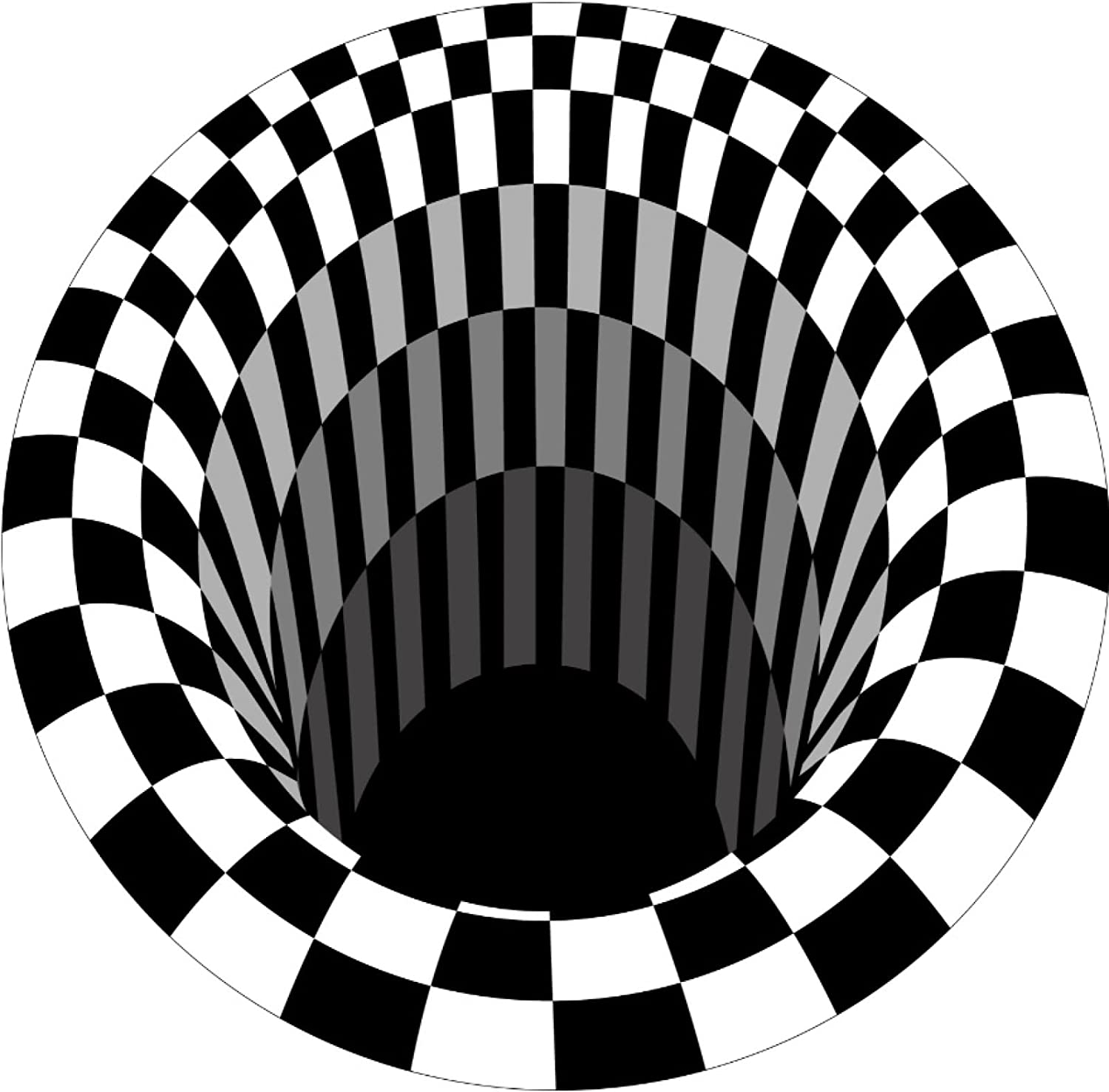 Rug 3D Vortex Optical Illusion Rug: Eye-Catching Trap Swirl Design for Your Living Room or Bedroom