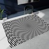 Rug 3D Vortex Optical Illusion Rug - Trippy Flannel Area Rug with Non-Slip Visuals for Your Room