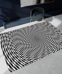 Rug 3D Vortex Optical Illusion Rug - Trippy Flannel Area Rug with Non-Slip Visuals for Your Room