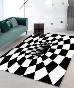 Rug 3D Vortex Optical Illusion Rug with Non-Slip 3D Visual Effect- Lets You Indulge in the Multidimensional World