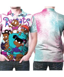 Rugrats All Cartoon Characters Cute Funny Printed 3D All Over Print Polo Shirt with Personalized 3D Polo Collar