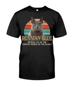 Russian Blue Kids Girls T-Shirt, Hoodie & Crewneck Sweatshirt - Official Cat Of Cool People Plus Vintage Cat Shirts For Men