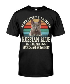 Russian Blue Thinking Of You Premium T-Shirt, Comfy Hoodie And Elegant Sweatshirt