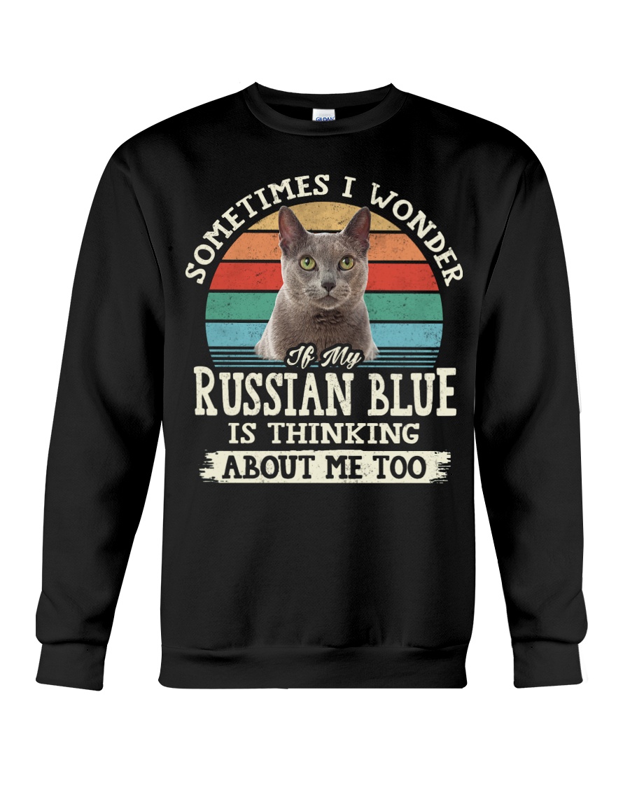 Russian Blue Thinking Of You Premium T-Shirt, Comfy Hoodie And Elegant Sweatshirt - Image 4