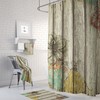 Rustic Barn Wood Floral Shower Curtain - Farmhouse Bath Curtain with Optional Towels