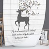 Rustic Country Shower Curtain, Woodland Deer Bathroom Decor, Faux Wood and Rustic Design