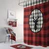 Rustic Deer Shower Curtain with Buffalo Plaid Optional Bathroom Set