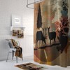 Rustic Deer Shower Curtain with Optional Matching Bath Mat and Towels for Woodland and Chalet-style Bathroom Decor