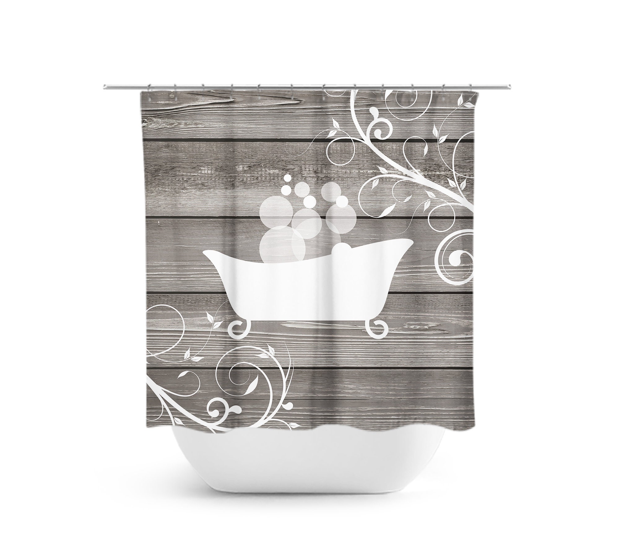 Rustic Farmhouse Shower Curtain, Farmhouse Bathroom Decor, Perfect Bathtub Curtain for Rustic Bathrooms