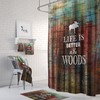 Rustic Lodge Moose Disney Shower Curtain Set with Optional Bathroom Accessories for a Woodland Lodge Theme Bathroom