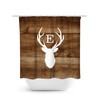Rustic Monogram Shower Curtain, Deer Head Antler Bathtub Curtain, Woodland Bathroom, Boy Bathroom - SHOWER49