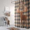 Rustic Moose Plaid Personalized Shower Curtain, Cabin Bathroom Decor with Best Shower Curtains for Men
