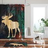 Rustic Moose Shower Curtain with Woodland Bathroom Decor