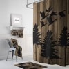 Rustic Pine Tree and Geese Shower Curtain Set with Matching Bath Accessories