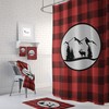 Rustic Plaid Moose Shower Curtain Set with Optional Buffalo Plaid Bathroom