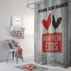 Rustic Primitive Chicken Farmhouse Shower Curtain, Unique Bathtub Curtain with Farmhouse Design Elements