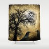 Rustic Primitive Grunge Tree Moon and Crows Disney Shower Curtain for a Rustic Bathroom Decor