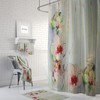 Rustic Shabby Floral Faux Wood Shower Curtain - Vintage Bath Curtain with Optional Towels
