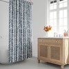 Rustic Tribal Shower Curtain with Herringbone Pattern and Minimalist Mid-Century Modern Design
