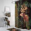 Rustic Woodland Moose Shower Curtain with Nature-Inspired Bath Set