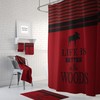 Rustic Woodland Moose Shower Curtain with Red Buffalo Plaid Bathroom Decor